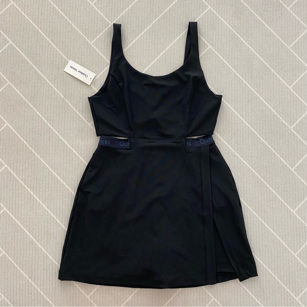 NWT)Outdoor Voices Black Court Cutout Tennis Dress Women’s Size M